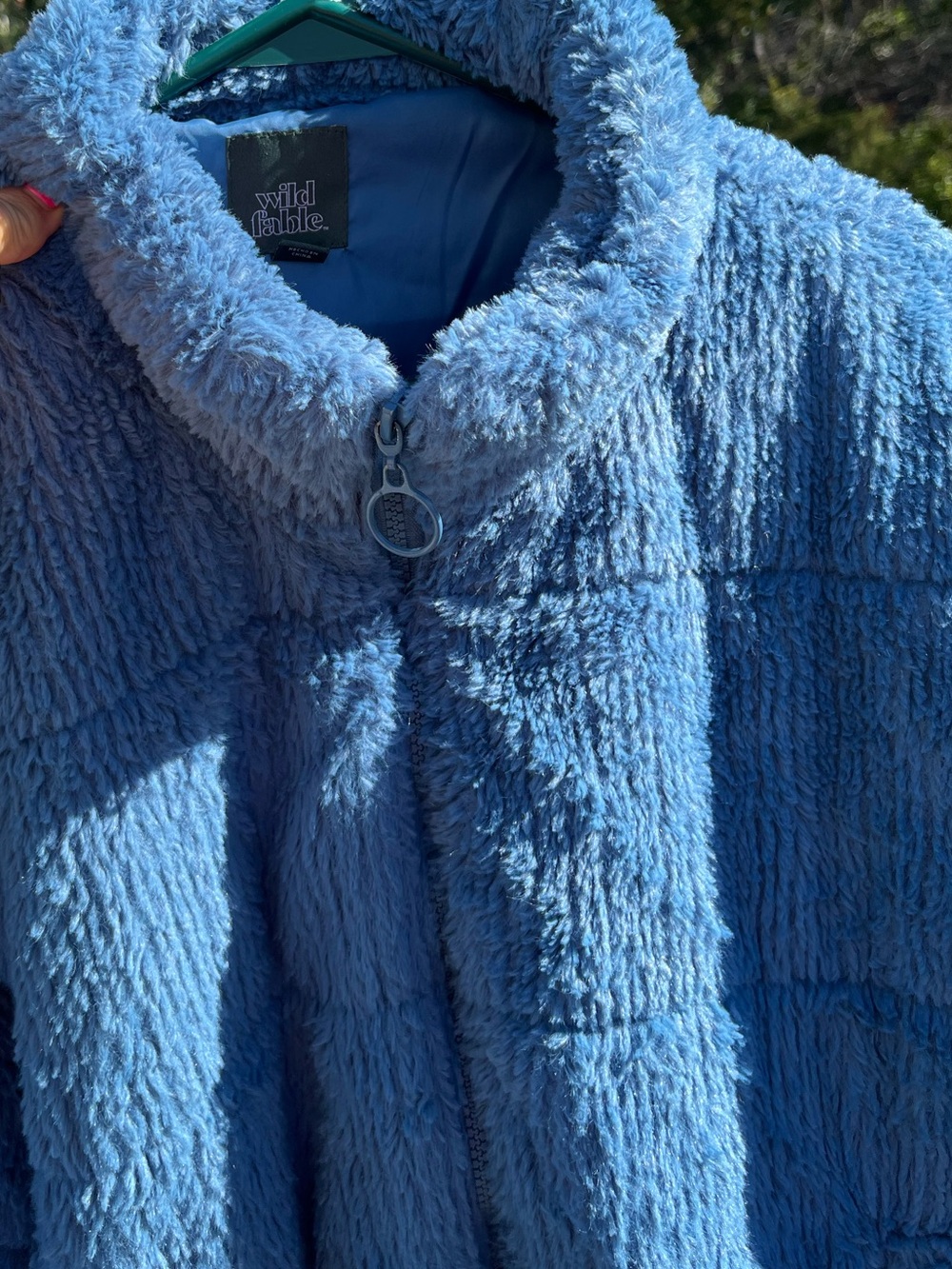 wild fable Plush Light Blue Teddy Jacket with Zip